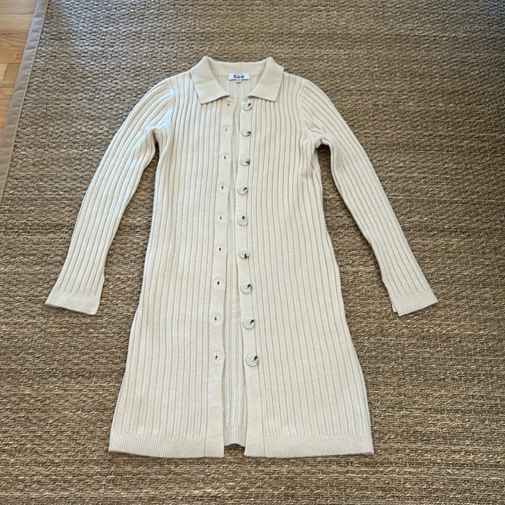 525 America Cream Long Cardigan Sweater